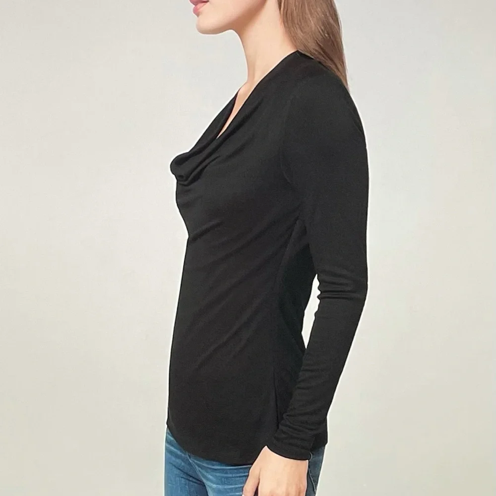 NWT WHBM Draped Neck Jersey Top XXS - Picture 2 of 16